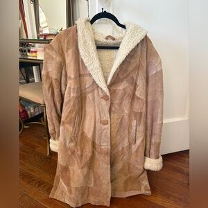 Women's Tan Shearling Coat